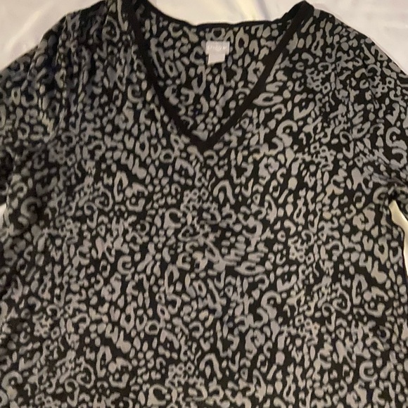 Chicos leopard print SOFT CHIC Rib-Trim Tunic_overside Top_Womens_Size 4 XXL - Picture 7 of 8
